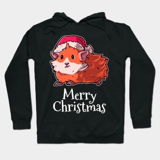 Merry Christmas Cavy Santas Hat Guinea Pig Hoodie